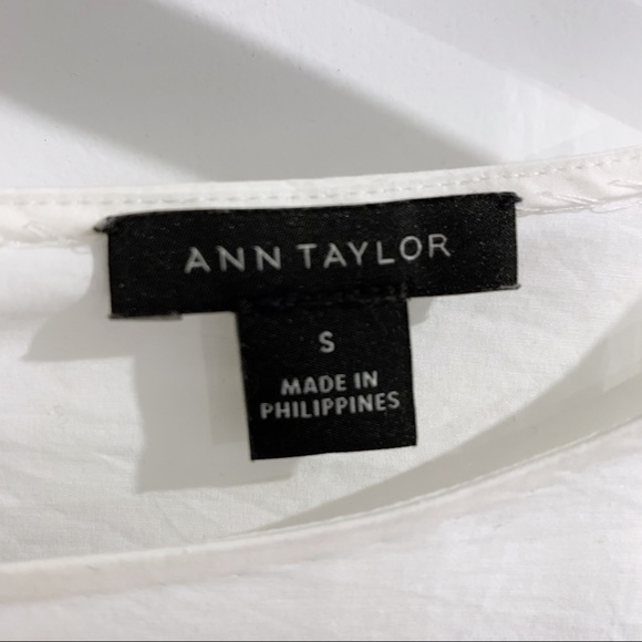 Ann Taylor white shirt with balloon sleeves - Picture 3 of 4